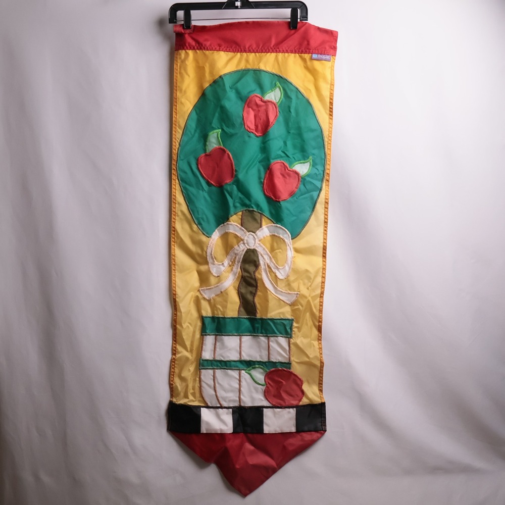 VTG Windsport Vintage Apple‎ Tree Decorative Garden Flag Banner Yellow Red 49"
